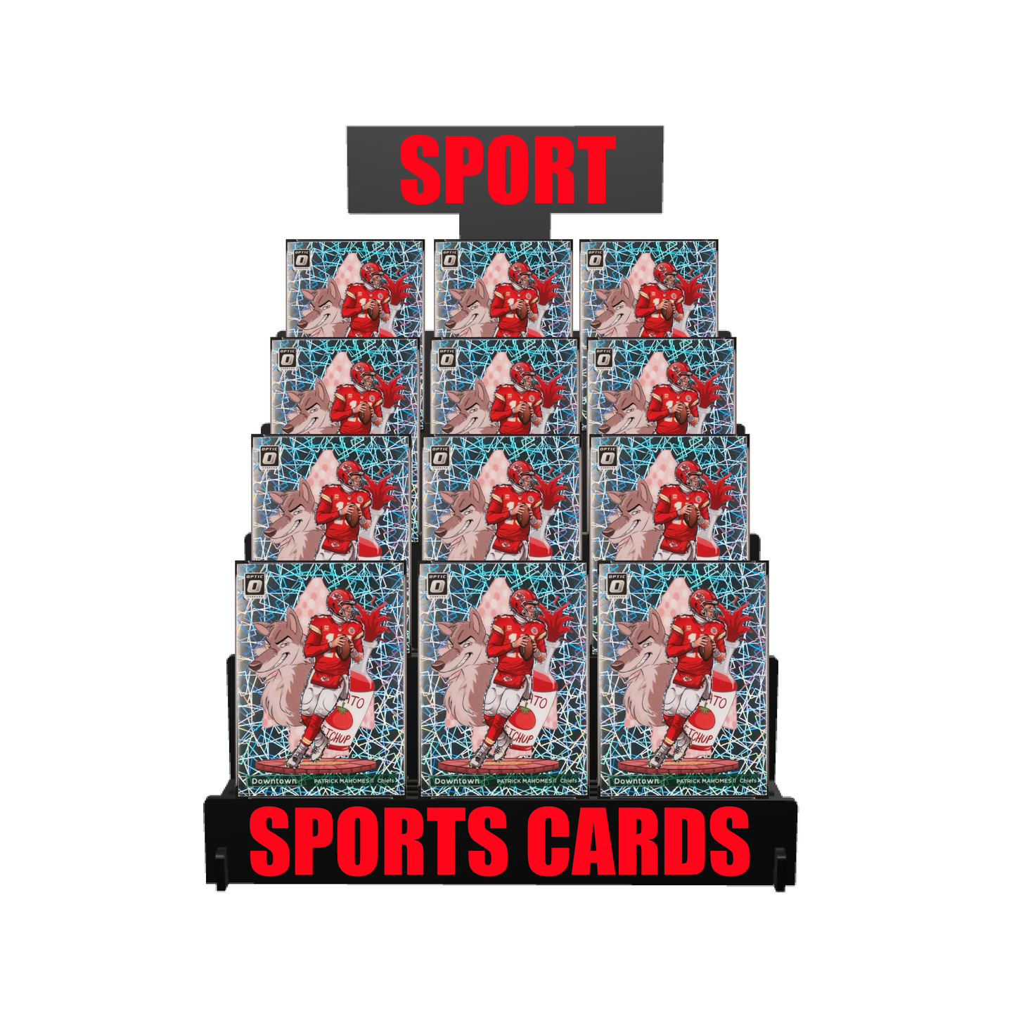 Sports Card Multi-Tier Display Stand - Pick Your Team! NFL/NBA/MLB/NHL/NCAA