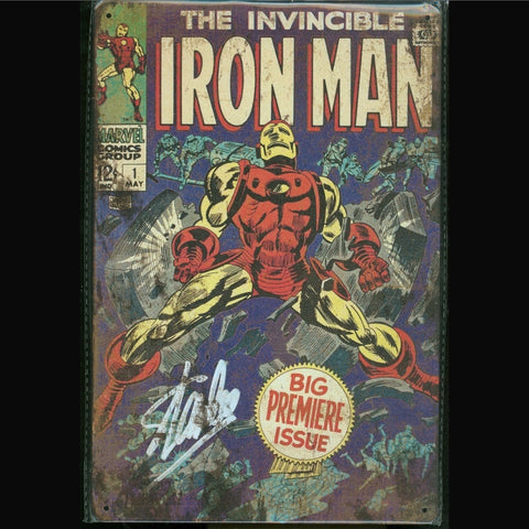 Vintage Marvel Tin Sign Invincible Iron Man #1