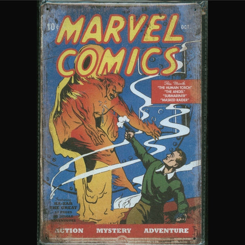 Vintage Marvel Tin Sign Marvel Comics #1