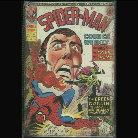 Vintage Marvel Tin Sign Comics Weekly #132