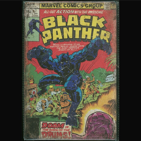 Vintage Marvel Tin Sign Black Panther #7