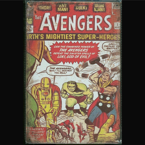 Vintage Marvel Tin Sign Avengers #1
