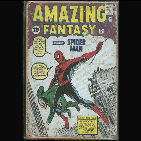 Vintage Marvel Tin Sign Amazing Fantasy #15