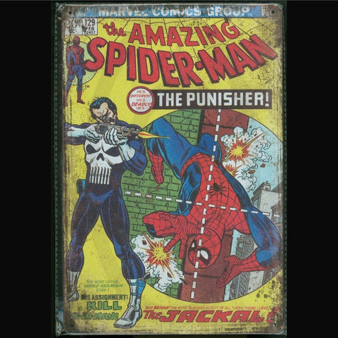 Vintage Marvel Tin Sign Amazing Spider-Man #129-