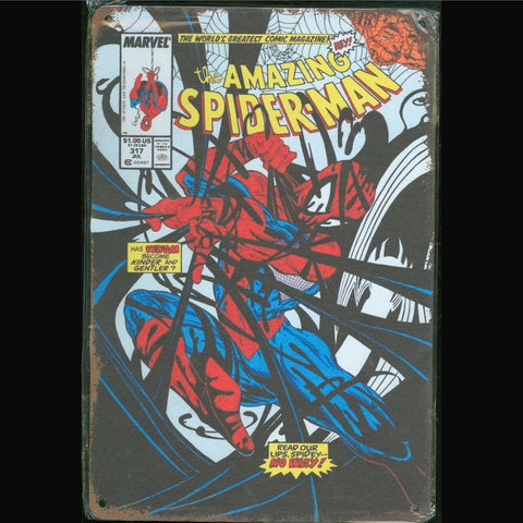 Vintage Marvel Tin Sign Amazing Spider-Man #317