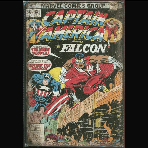 Vintage Marvel Tin Sign Captain America #201