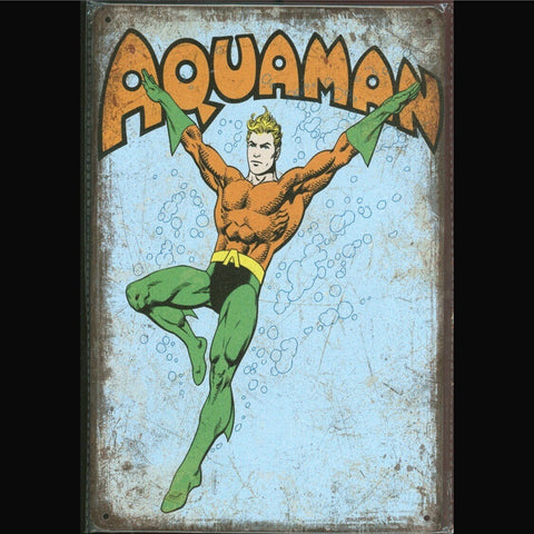 Vintage DC Tin Sign Aquaman