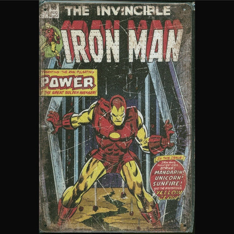 Vintage Marvel Tin Sign Iron Man #69