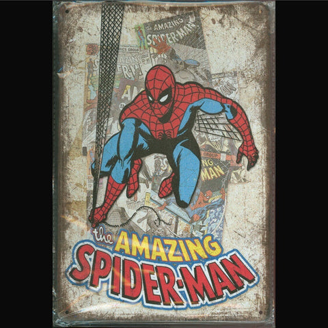 Vintage Marvel Tin Sign Spider-Man