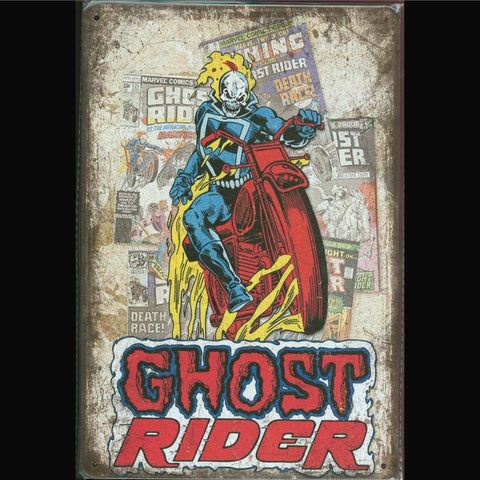 Vintage Marvel Tin Sign Ghost Rider