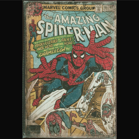 Vintage Marvel Tin Sign Amazing Spider-Man #186