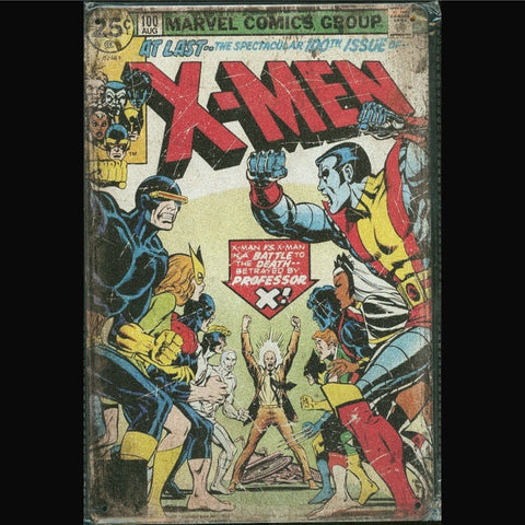 Vintage Marvel Tin Sign X-Men #100