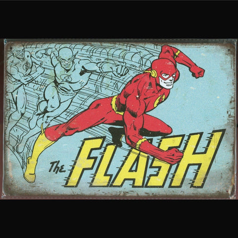 Vintage DC Tin Sign The Flash