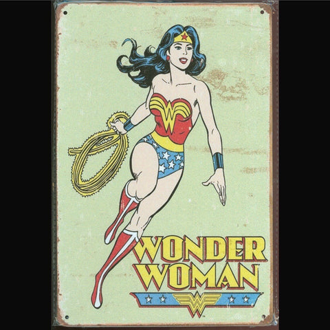 Vintage DC Tin Sign Wonder Woman Action