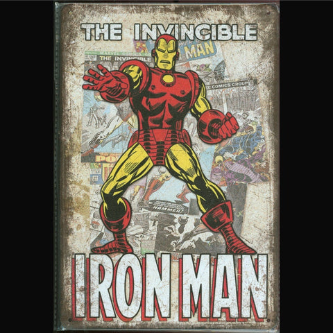 Vintage Marvel Tin Sign Iron Man