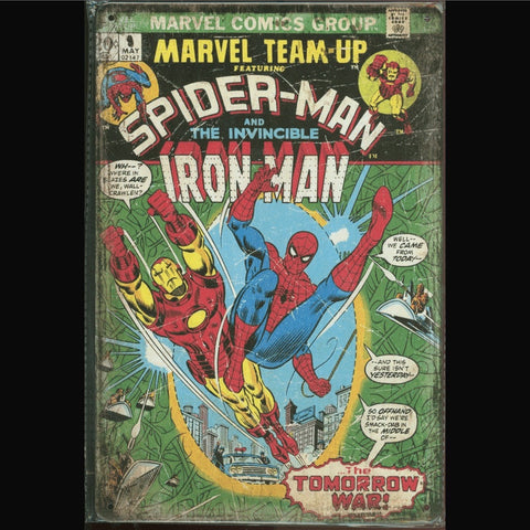 Vintage Marvel Tin Sign Marvel Team Up #9