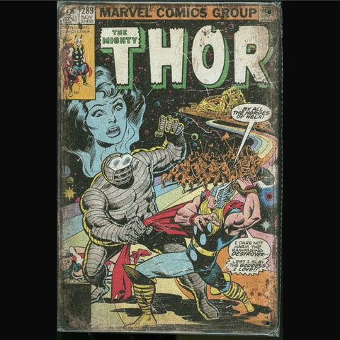Vintage Marvel Tin Sign Mighty Thor #289
