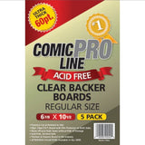 Comic Book Clear Boards - Comic Pro Line 5 Count