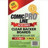 Comic Book Clear Boards - Comic Pro Line 5 Count